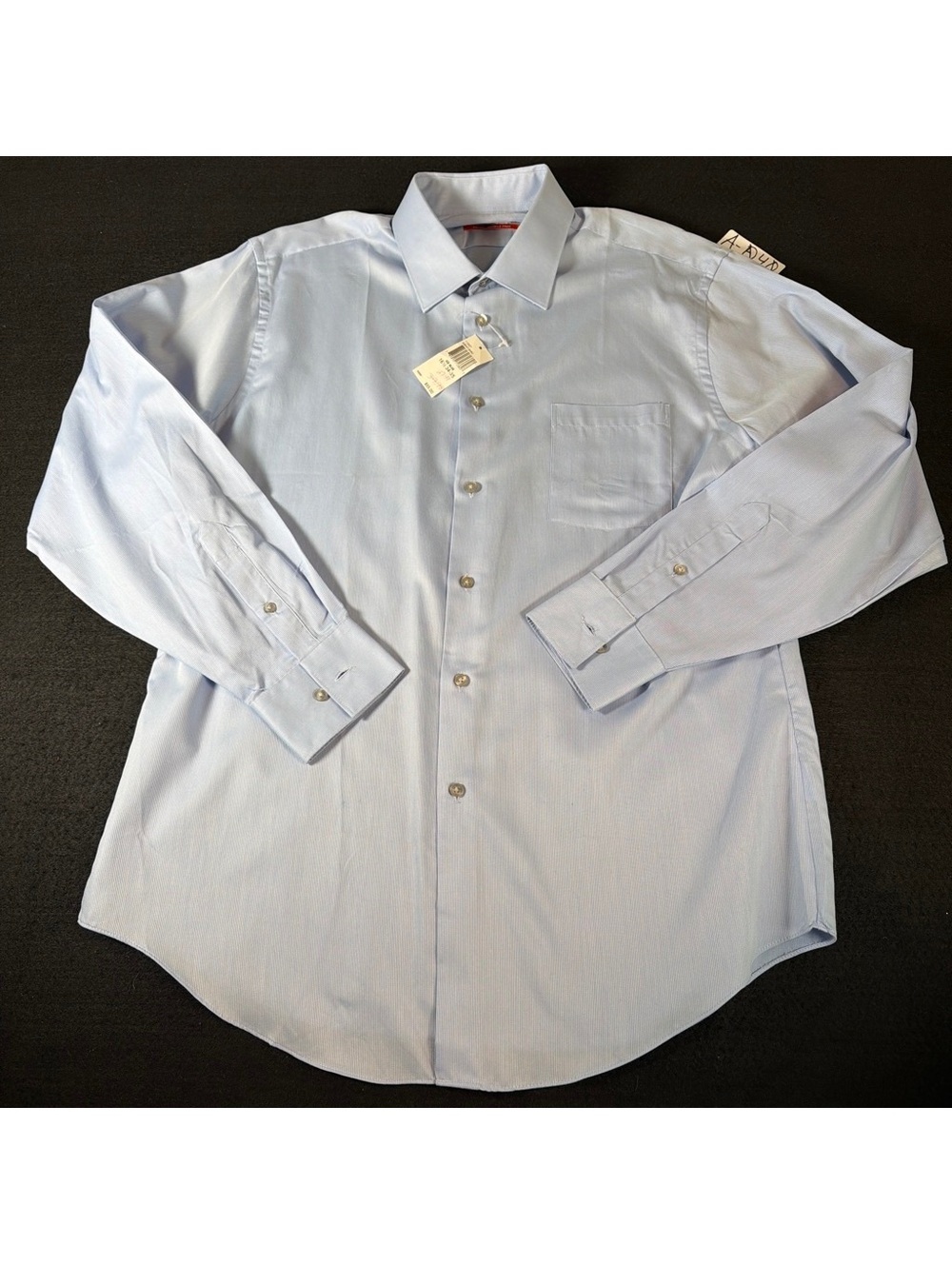 Geoffrey Beene Men 16 1/2 34/35 Blue Dress Shirt Fitted Wrinkle Free NWT